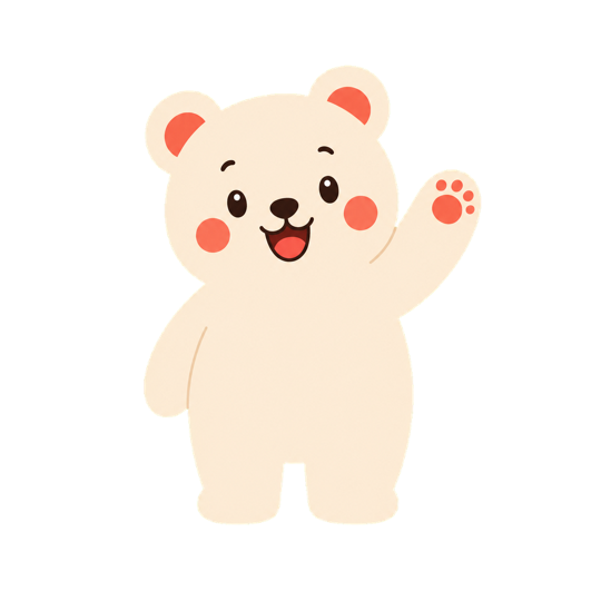 Hanword bear mascot waving hello
